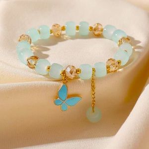 Butterfly Charm Beaded Bracelet